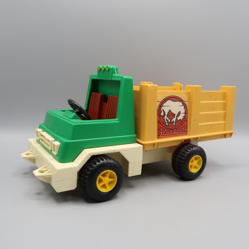 Vintage 1979 Fisher Price Husky Helpers Rodeo Rig Truck Longhorn Bull Jeep Lot